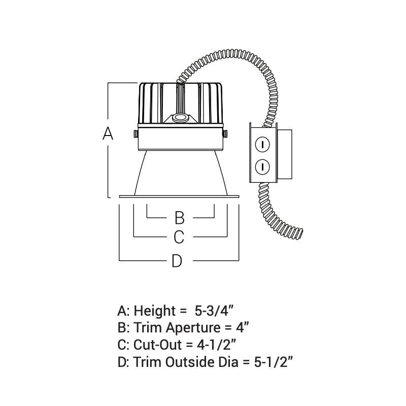 Elite HHJ4-LED 4" Architectural High Lumen LED Downlight Retrofit, 900 lumens, MVOLT, Wall Wash