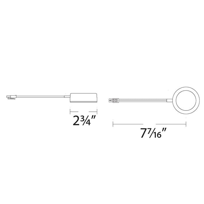 WAC HR-AC73 2 Puck Lights w/ Double Wire, 1 Single Wire Light