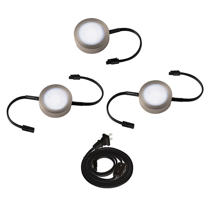 WAC HR-AC73 2 Puck Lights w/ Double Wire, 1 Single Wire Light