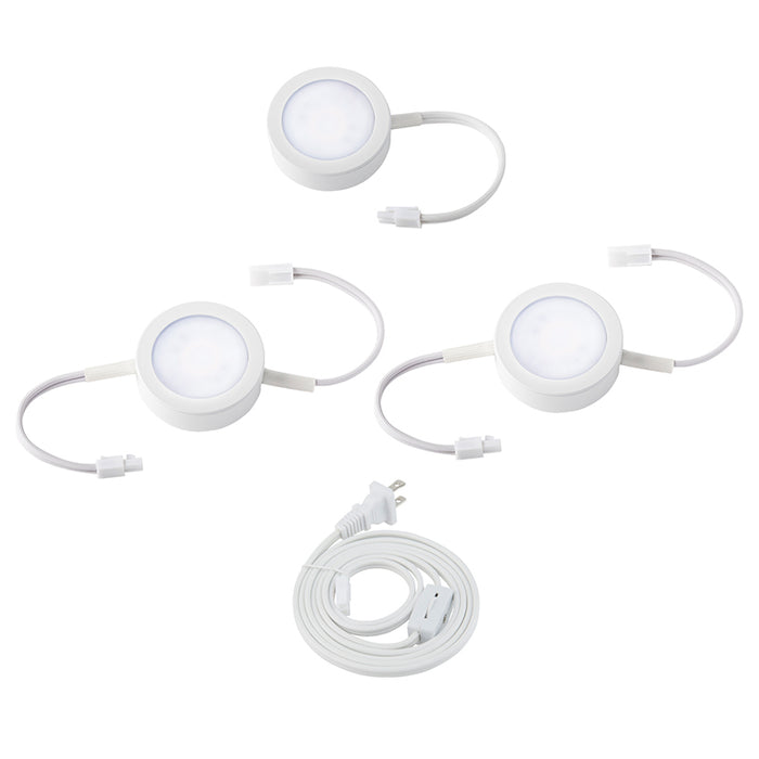 WAC HR-AC73 2 Puck Lights w/ Double Wire, 1 Single Wire Light