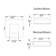 WAC HR-LED87S 4.8W LEDme Square Button Light - LBC Lighting