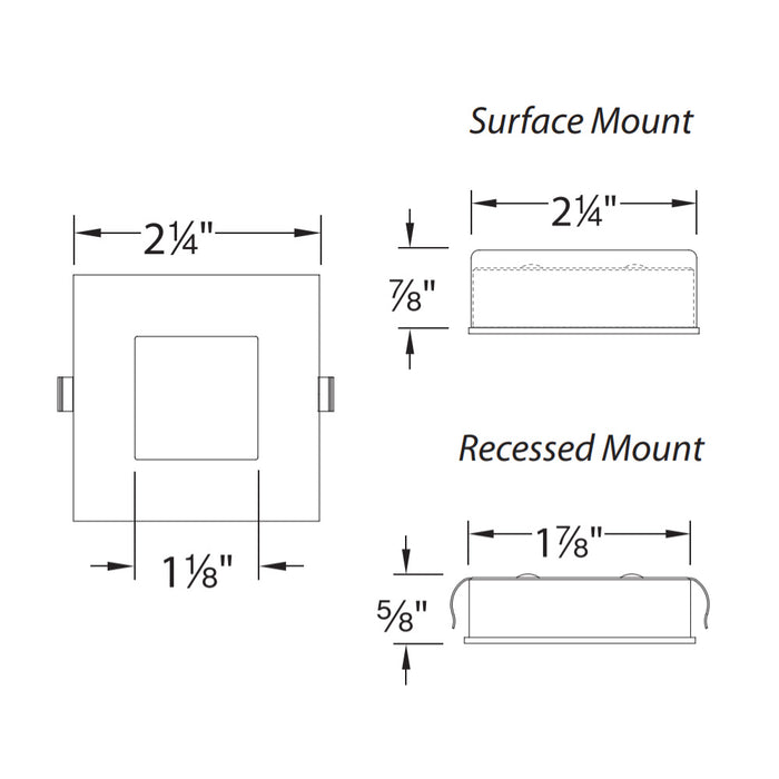 WAC HR-LED87S 4.8W LEDme Square Button Light - LBC Lighting