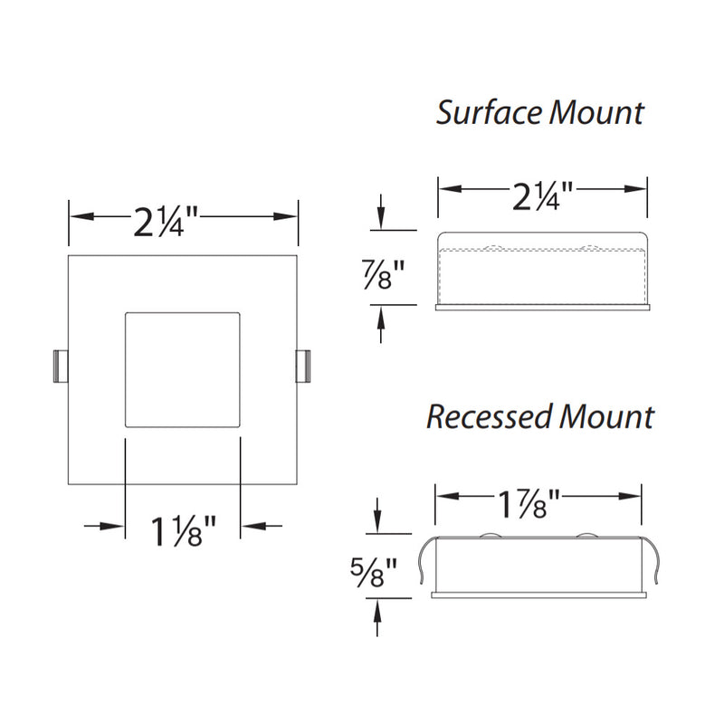 WAC HR-LED87S 4.8W LEDme Square Button Light - LBC Lighting
