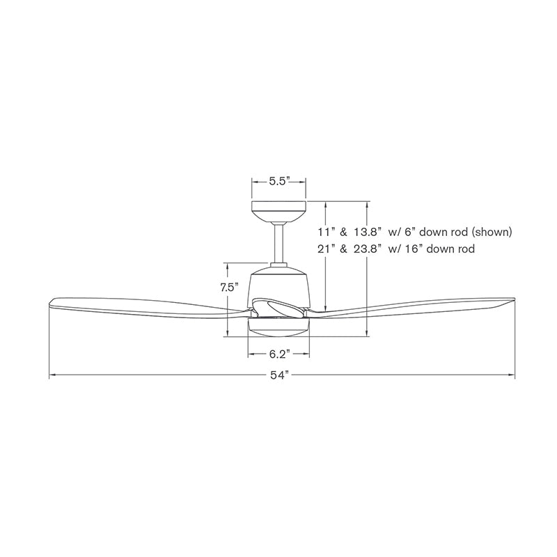 Modern Fan Arbor DC 54" Ceiling Fan- No Light