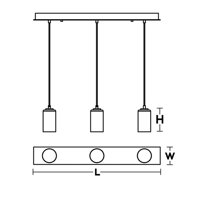 AFX LEOP04MBLNR3 LEOP Series Leo 3-lt 36" Linear Pendant