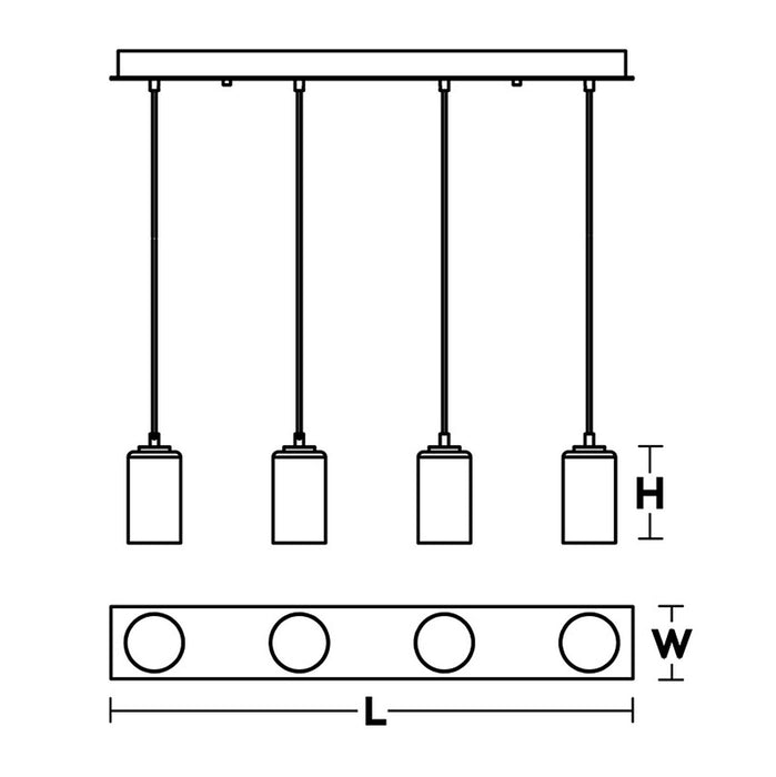 AFX LEOP04MBLNR4 LEOP Series Leo 4-lt 36" Linear Pendant