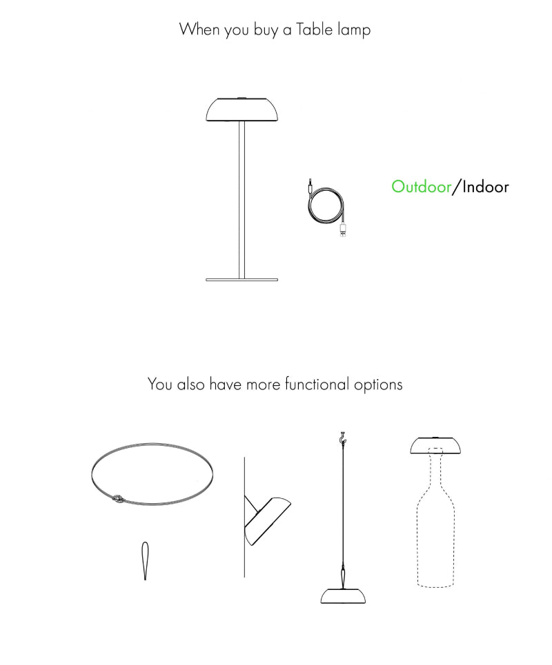 Axo ULFLOAT Float 1-lt 14" Tall LED Rechargeable Table Lamp