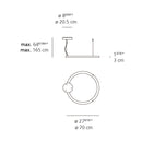 Artemide Ripple 70 LED Suspension, 0-10V Dimming