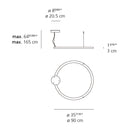 Artemide Ripple 90 LED Suspension, 2-Wire Dimming