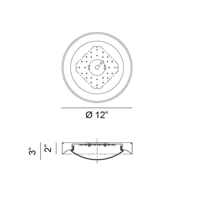 Matteo M10001 Essene 1-lt 12" LED Flush Mount