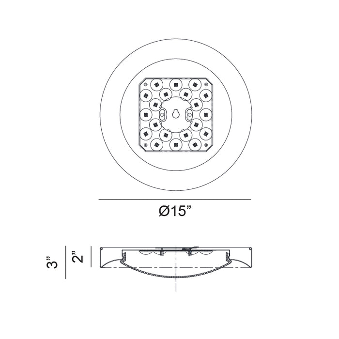 Matteo M10002 Essene 1-lt 15" LED Flush Mount