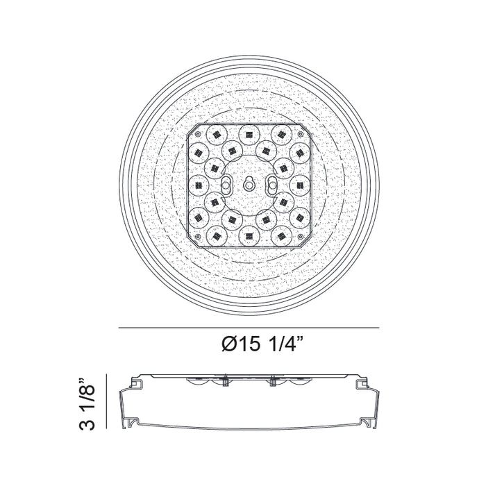 Matteo M10601 Alamus 1-lt 15" LED Flush Mount