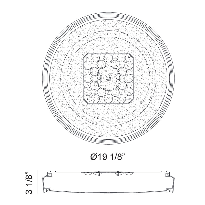 Matteo M10602 Alamus 1-lt 19" LED Flush Mount