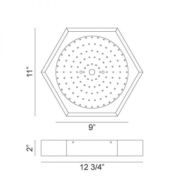 Matteo M12611 Hexol 1-lt 13" LED Flush Mount