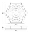 Matteo M12614 Hexol 1-lt 16" LED Flush Mount