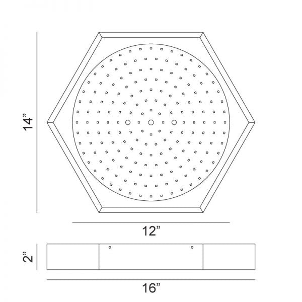 Matteo M12614 Hexol 1-lt 16" LED Flush Mount