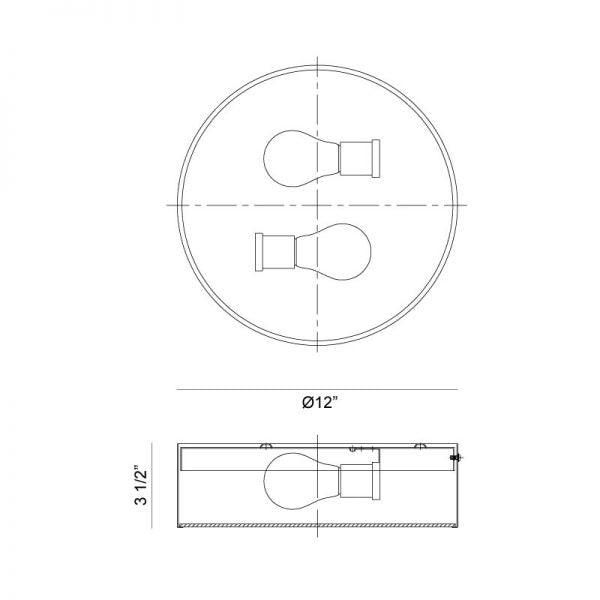 Matteo M12702 Snare 2-lt 12" Flush Mount