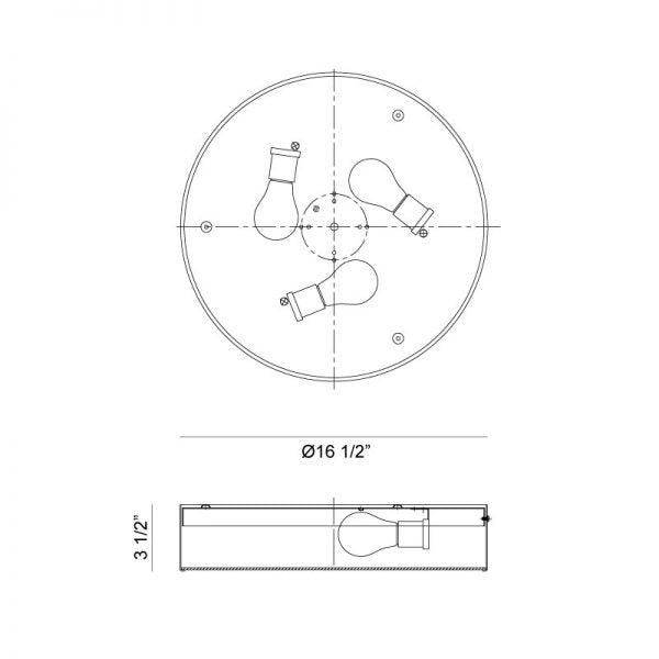 Matteo M12703 Snare 3-lt 17" Flush Mount