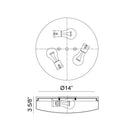 Matteo M13003 Xenon 3-lt 14" LED Flush Mount