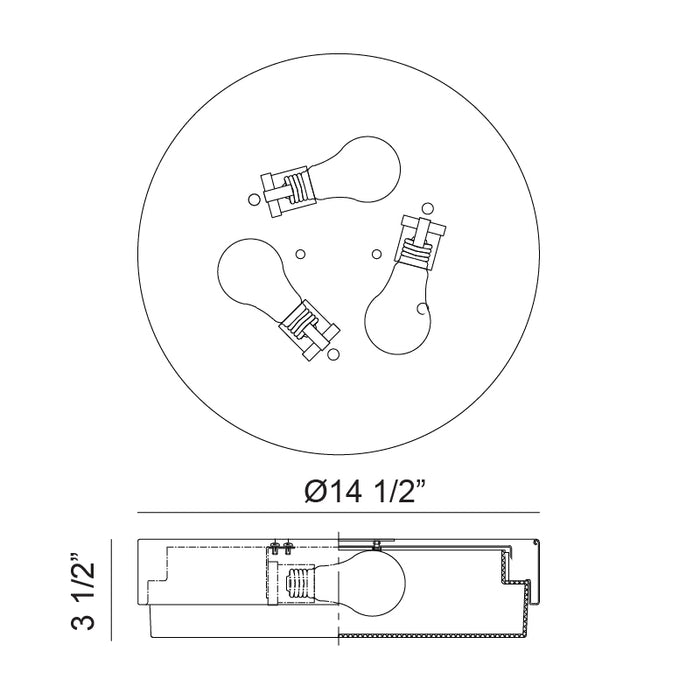 Matteo M13203 Quintz 3-lt 15" LED Flush Mount