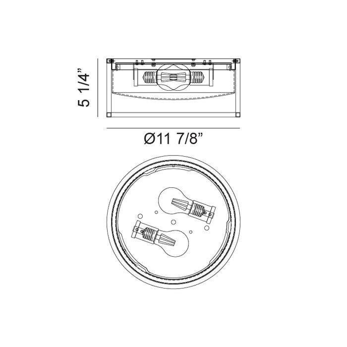 Matteo M15002 Framerton 2-lt 12" LED Flush Mount