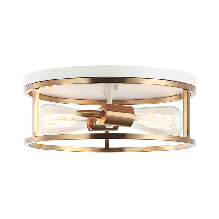 Matteo M15502 Clarke 2-lt 13" Round Flush Mount