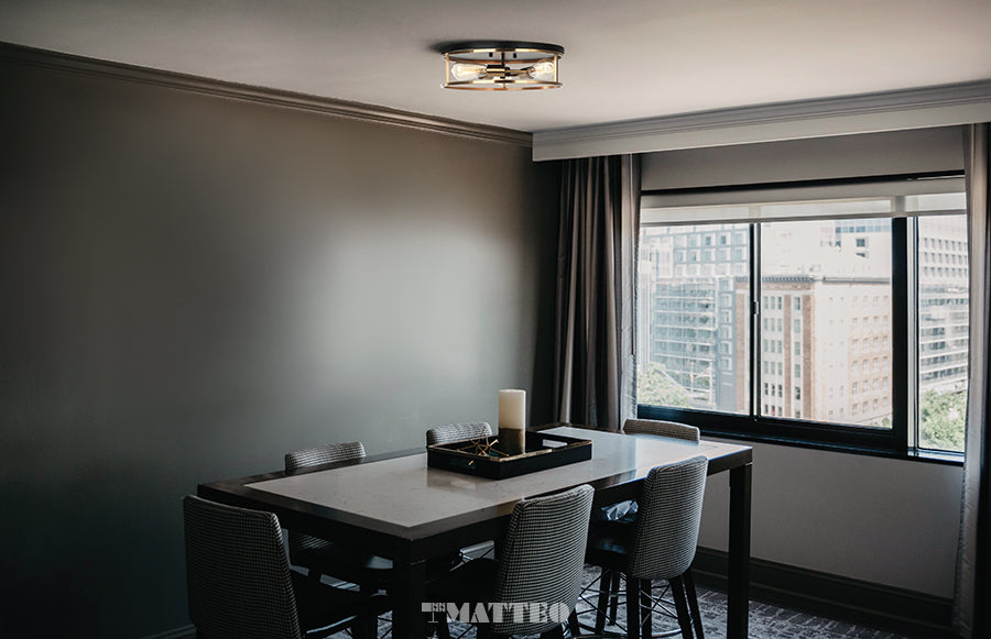 Matteo M15503 Clarke 3-lt 16" Round Flush Mount