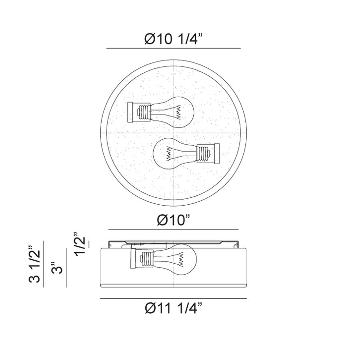Matteo M15802 Echo 2-lt 11" LED Flush Mount
