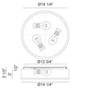 Matteo M15803 Echo 3-lt 14" LED Flush Mount
