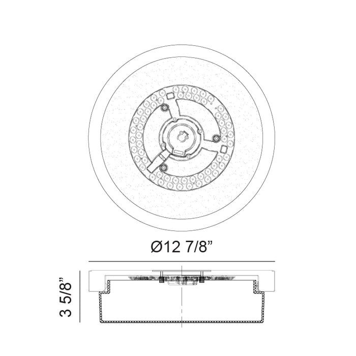 Matteo M15901 Durham 1-lt 13" LED Flush Mount