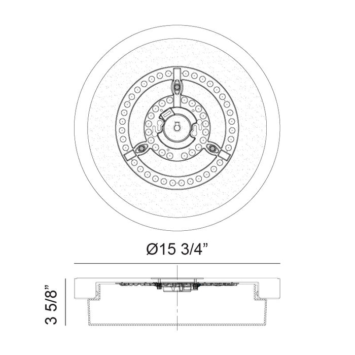 Matteo M15902 Durham 1-lt 16" LED Flush Mount