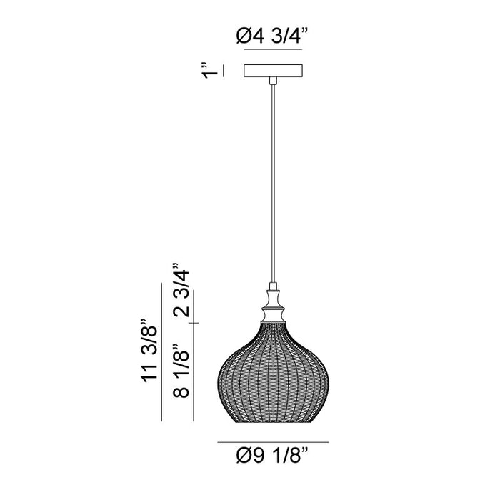 Matteo C80102 Renity 1-lt 9" Pendant