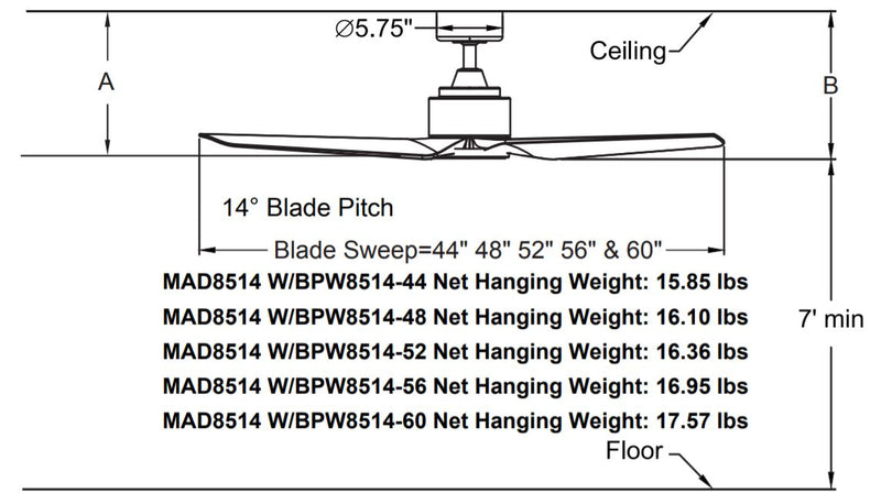 Fanimation MAD8514 TriAire 52" Indoor/Outdoor Ceiling Fan