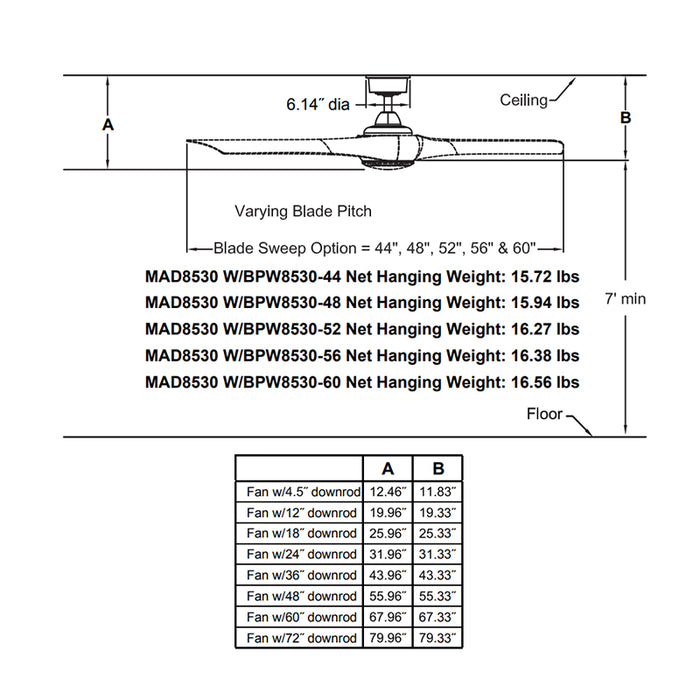 Fanimation MAD8530 Wrap 44" Indoor/Outdoor Ceiling Fan