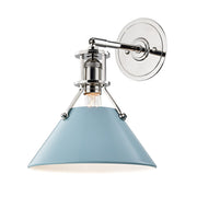 Hudson Valley MDS350 Painted No. 2 1-lt 12" Tall Wall Sconce - Polished Nickel/Blue Bird