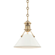 Hudson Valley MDS351 Painted No. 2 1-lt 10" Pendant - Aged Brass/Off White