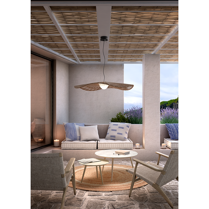Bover Mediterrània S/105 1-lt 41" LED Outdoor Semi-Flushmount, TRIAC Dimming