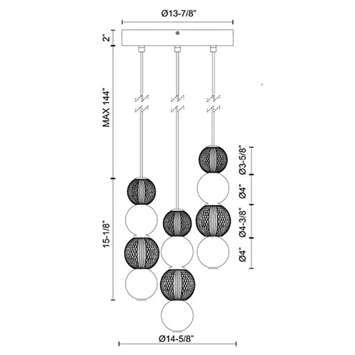 Alora MP321803 Oxyn 15" LED Pendant