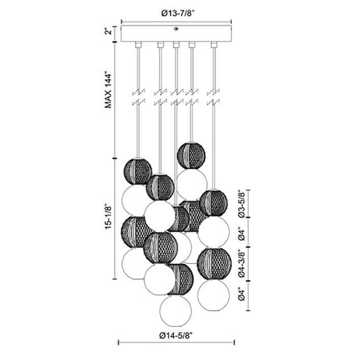 Alora MP321805 Oxyn 15" LED Pendant