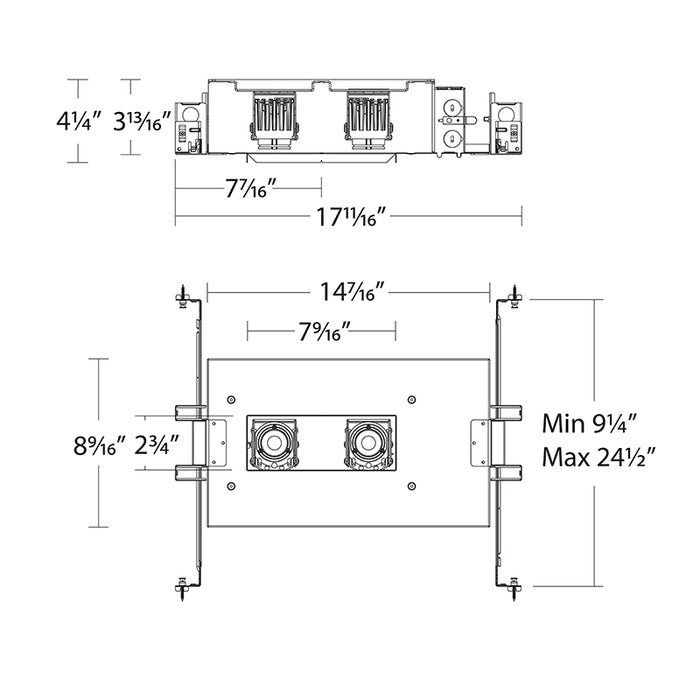 WAC MT-2215 Ocularc 2" Multiple Recessed 2 Light Housing - 30W Non-IC Rated