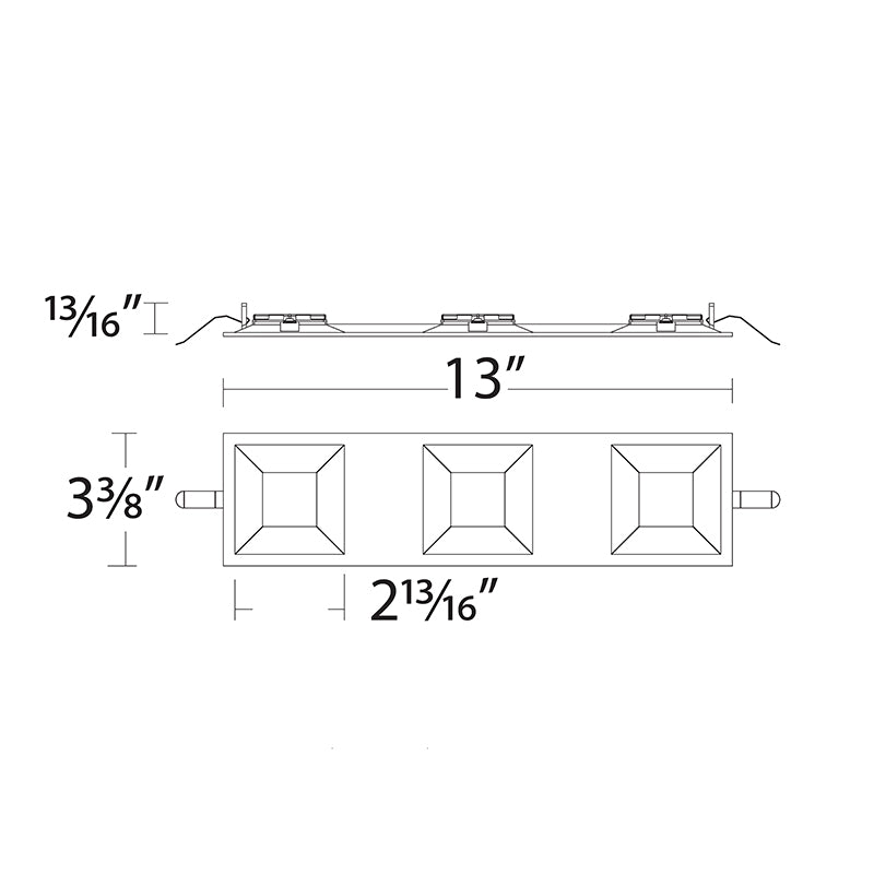 WAC MT-23DT Ocularc 2" Multiple Spot - 3 Light Bevel Trimmed