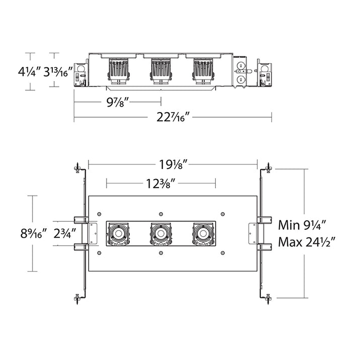 WAC MT-2309 Ocularc 2" Multiple Recessed 3 Light Housing - 25.5W IC Rated