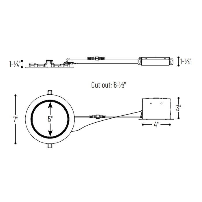 Nora NEFLINTW-R6MPW 6" E-Series FLIN Round LED Downlight, 27K/30K/35K/40K/50K Selectable, 120V