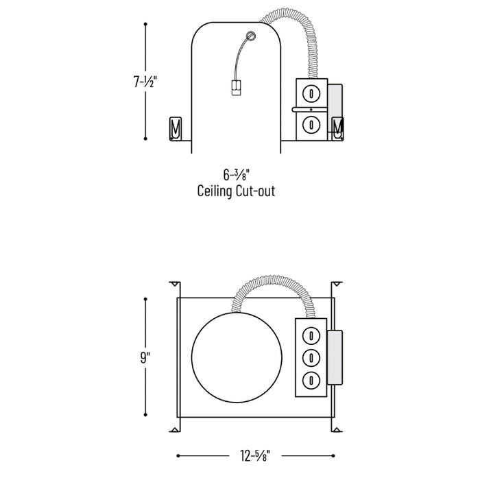 Nora NHCB-620 6" Cobalt Dedicated High Lumen New Construction Housing, 2000lm