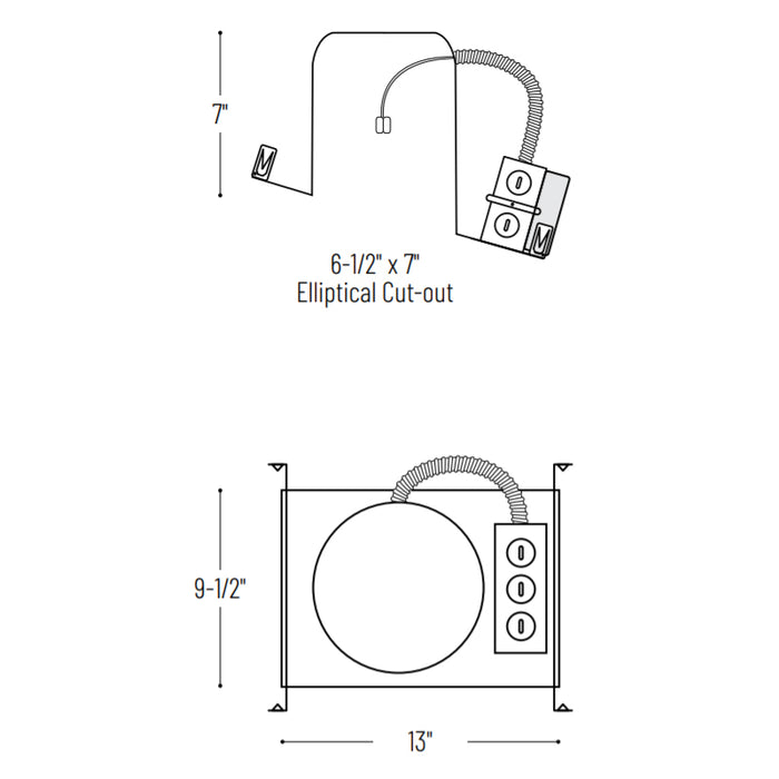 Nora NHMIC2-926 6" Marquise II IC Air-Tight Sloped New Construction Housing, 120V - LBC Lighting