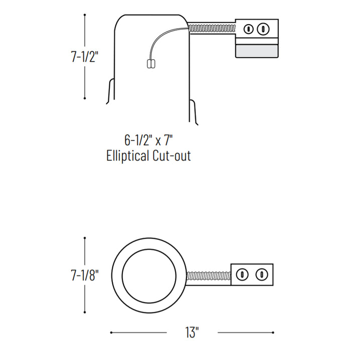 Nora NHRMIC2-926 6" Marquise II IC Air-Tight Sloped Remodel Housing, 120-277V - LBC Lighting