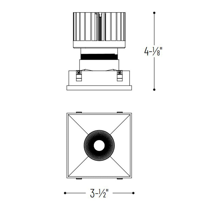 Nora NIO-4PSTLNDC 4" Iolite PLUS Square Trimless Downlight