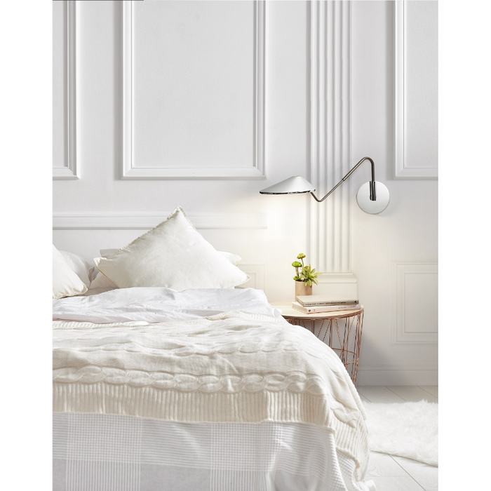 Bover Non La A/03 1-lt 24" LED Wall Light, 0-10V-White Brilliant Lacquer