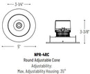Nora NPR-4RC 4" Pearl LED Round Adjustable Cone Retrofit