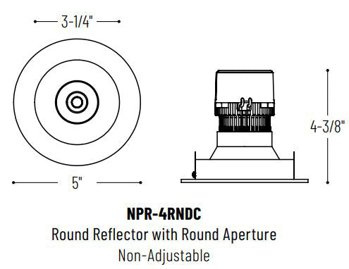 Nora NPR-4RNDCCDX 4" Pearl LED Round Retrofit Reflector with Round Aperture, Comfort Dim